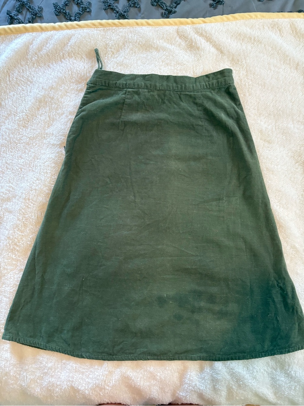 Pura Vida Olive Green A-Line Skirt with Pink & Teal Floral Embroidery - Picture 4 of 7